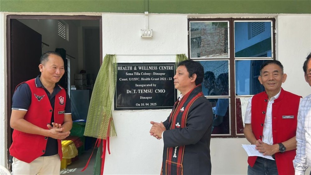 CMO Dimapur Dr T Temsu Longkumer inaugurates the new building for the Sematilla Health & Wellness Centre on April 10.